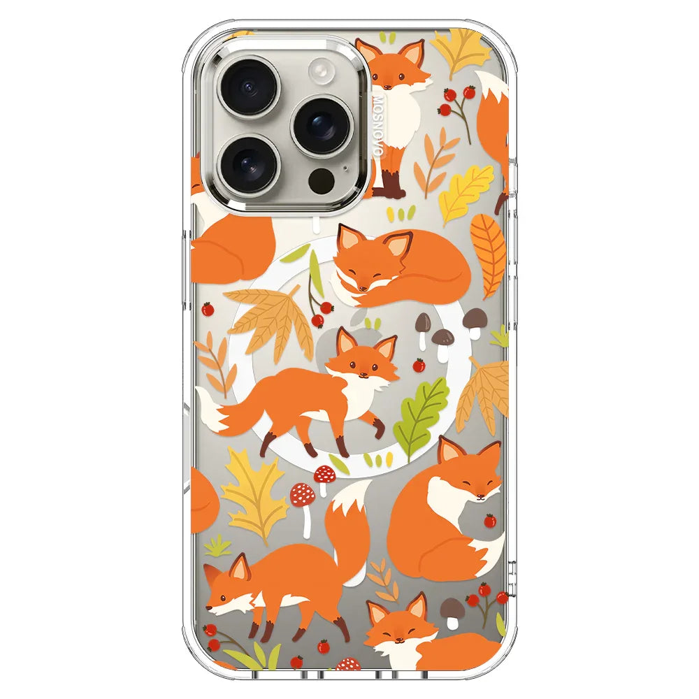 Autumn Fox Phone Case - iPhone 16 Pro Max Case Clear With MagSafe