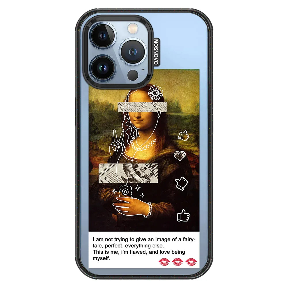 Selfie Artwork Phone Case - iPhone 13 Pro Case Clear Black ShockStone With MagSafe