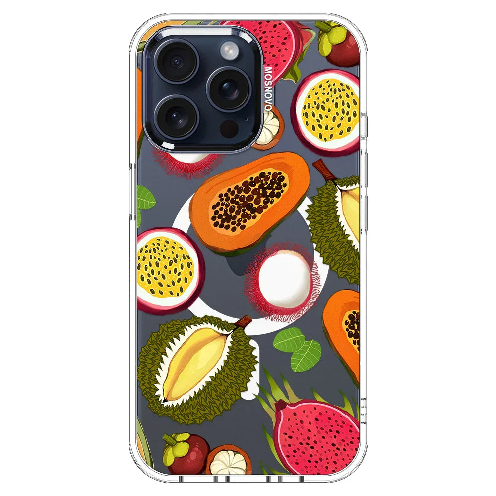 Tropical Fruits Phone Case - iPhone 15 Pro Max Case Clear With MagSafe