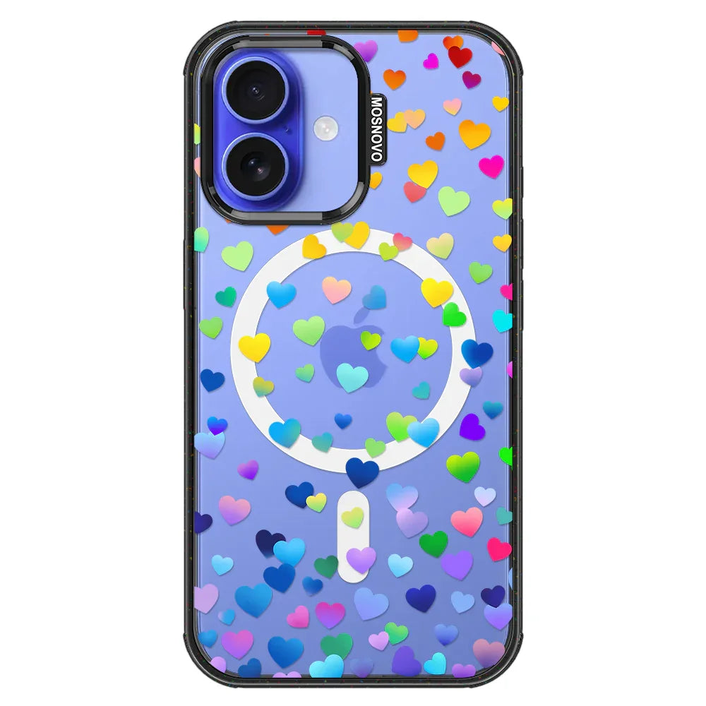 Love is Love Phone Case - iPhone 16 Plus Case Clear Black ShockStone With MagSafe