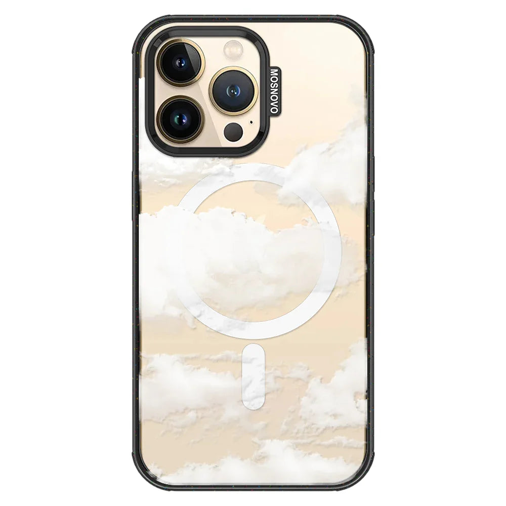 Cloud Phone Case - iPhone 13 Pro Case Clear Black ShockStone With MagSafe