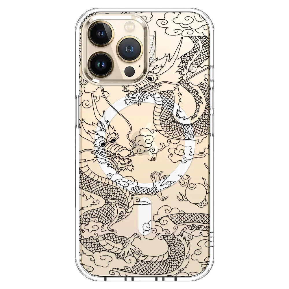 Black Dragon Phone Case - iPhone 13 Pro Max Case Clear With MagSafe