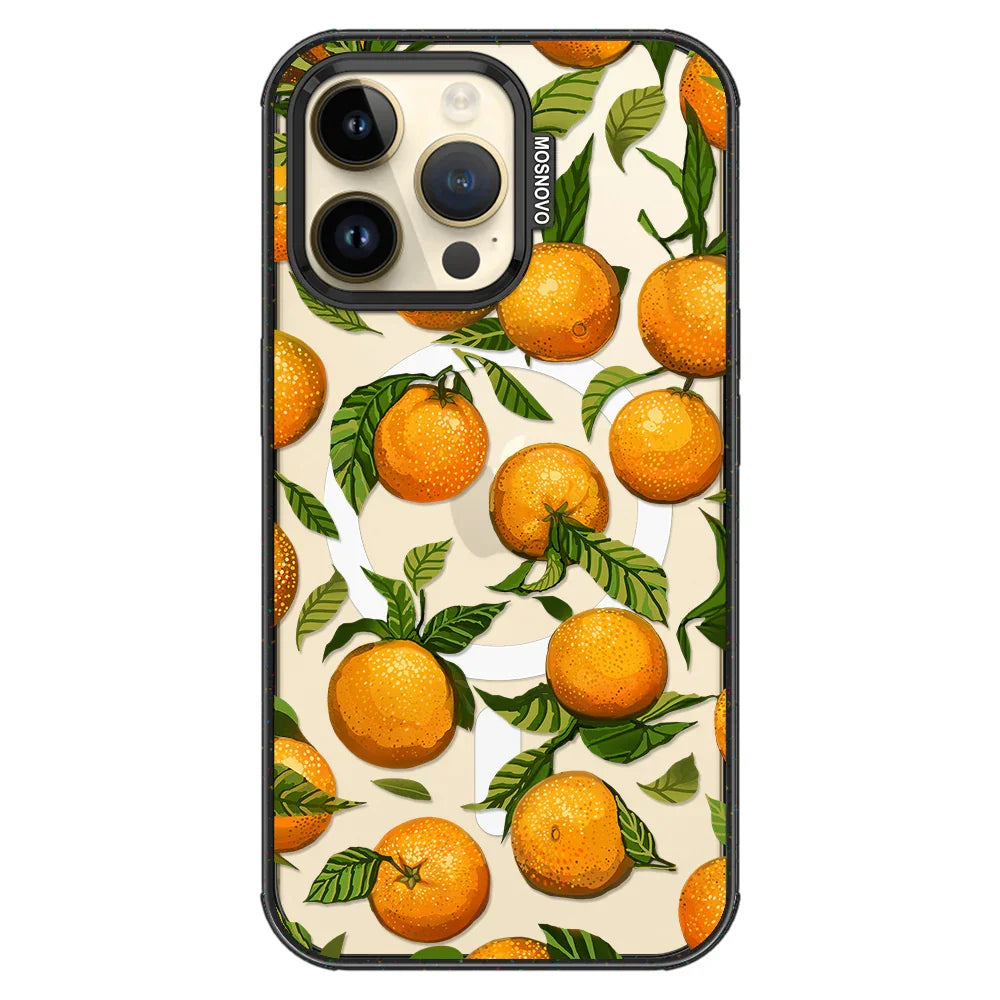 Tangerine Phone Case - iPhone 14 Pro Max Case Clear Black ShockStone With MagSafe