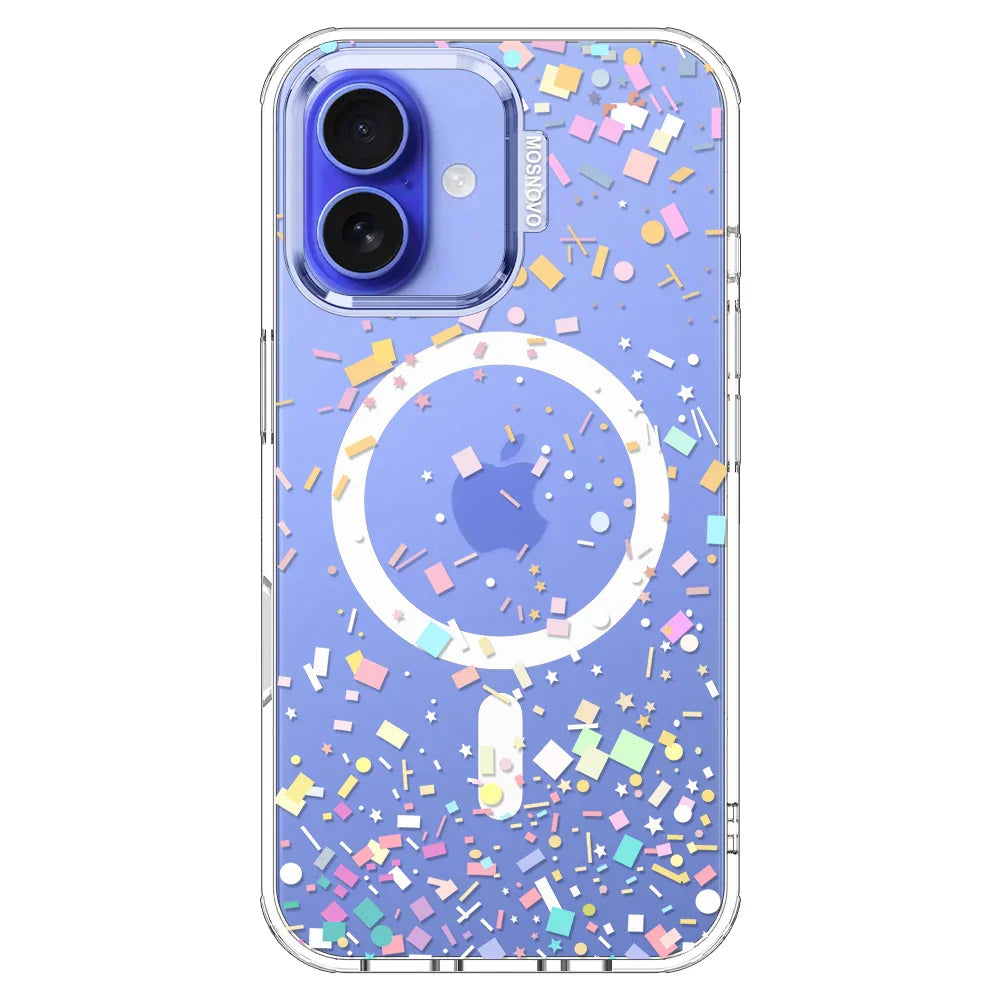 Confetti Phone Case - iPhone 16 Plus Case Clear With MagSafe