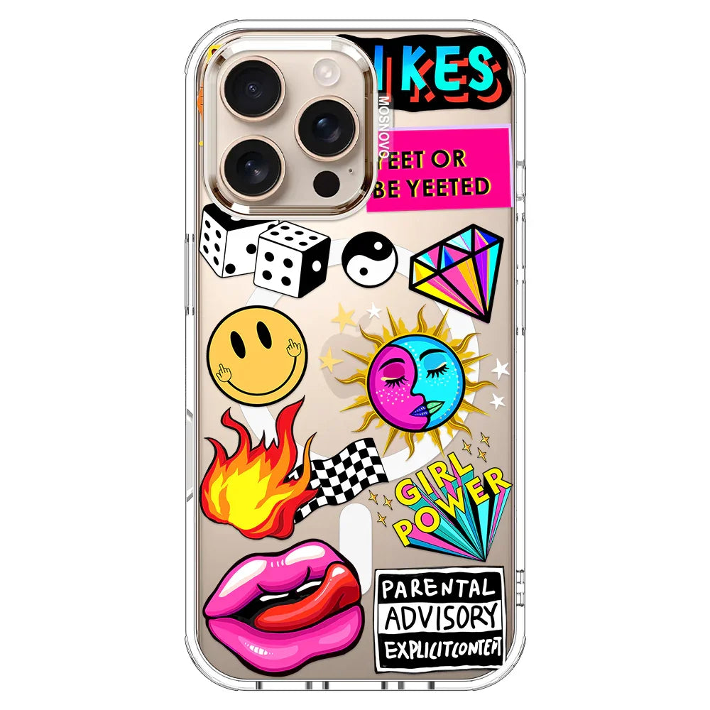 Funky Stickers Phone Case - iPhone 16 Pro Max Case  MOSNOVO
