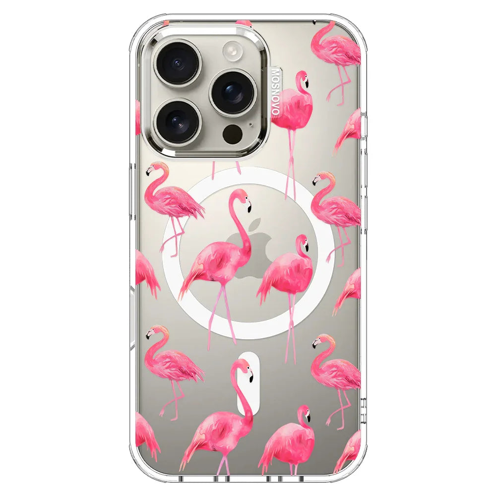 Flamingo Phone Case - iPhone 16 Pro Case Clear With MagSafe