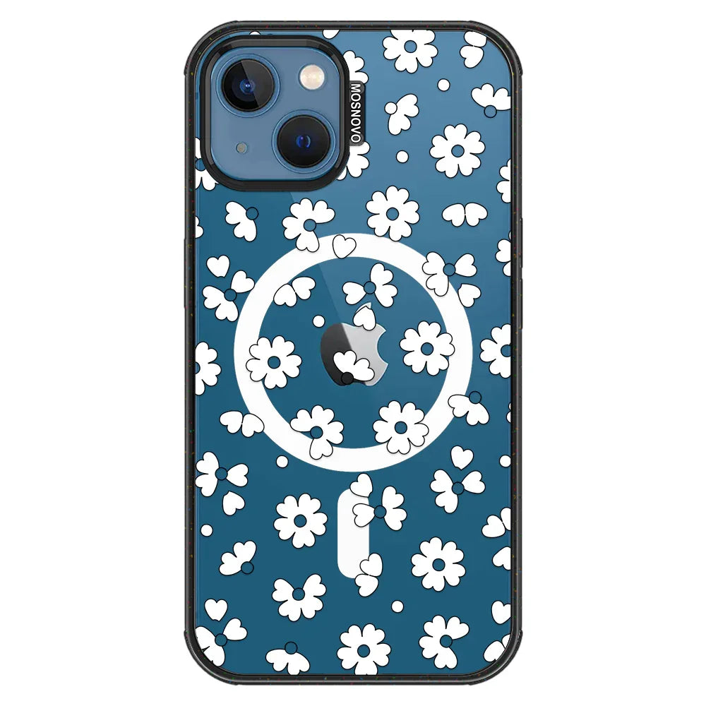 Floret Phone Case - iPhone 13 Case Clear Black ShockStone With MagSafe