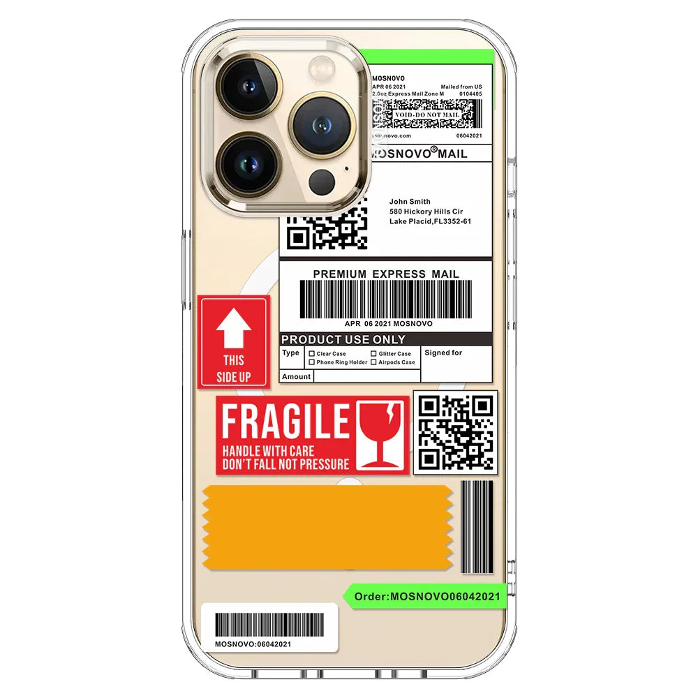 MOSNOVO LABEL Phone Case - iPhone 13 Pro Case Clear With MagSafe