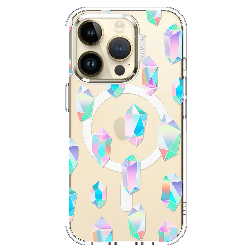 Crystal Gradient Diamond Phone Case - iPhone 14 Pro Case Clear With MagSafe