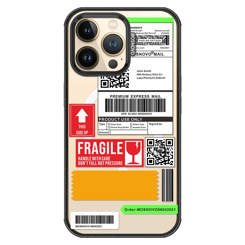 MOSNOVO LABEL Phone Case - iPhone 13 Pro Case Clear Black ShockStone With MagSafe