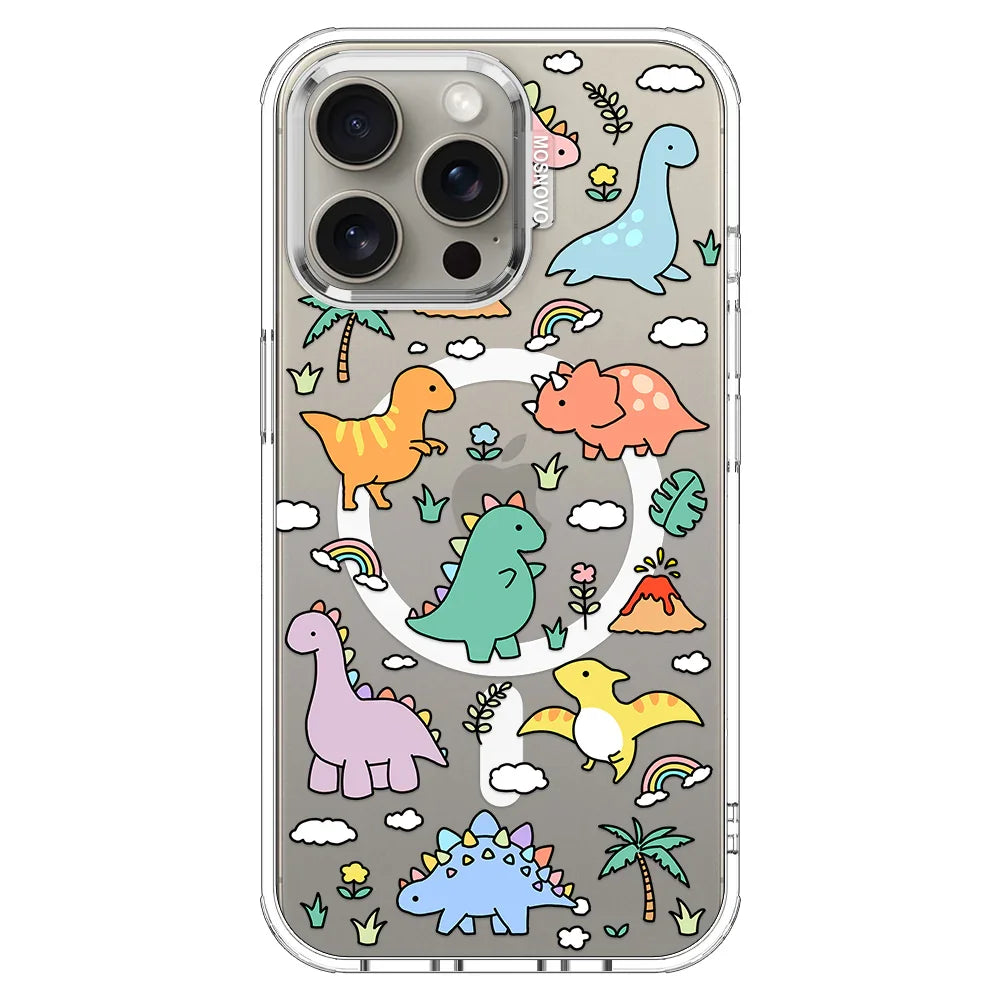 Dinosaur Land Phone Case - iPhone 15 Pro Max Case Clear With MagSafe