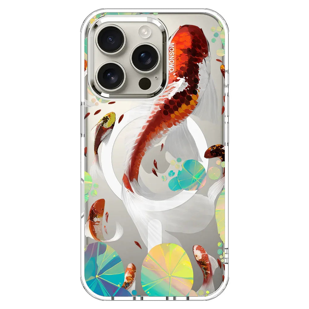 Koi Art Phone Case - iPhone 16 Pro Case Clear With MagSafe