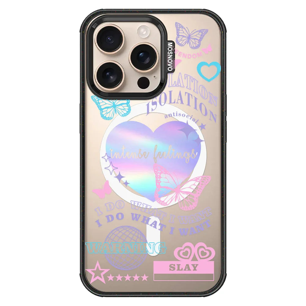 Intense Feeling Phone Case - iPhone 16 Pro Case Clear Black ShockStone With MagSafe