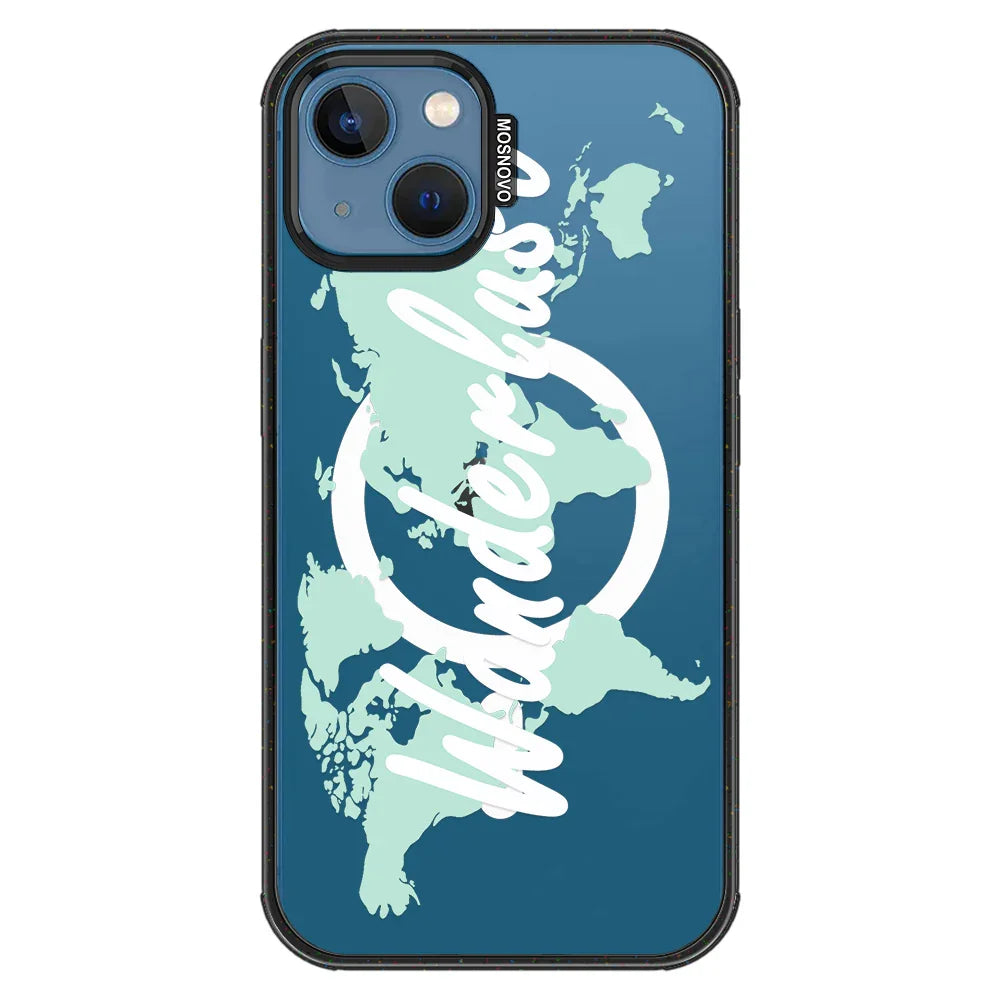 Wanderlust Phone Case - iPhone 13 Case Clear Black ShockStone With MagSafe