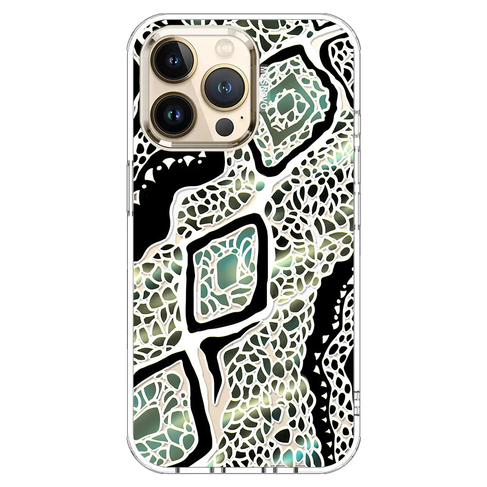 Jade Snake Phone Case - iPhone 13 Pro Case Clear With MagSafe
