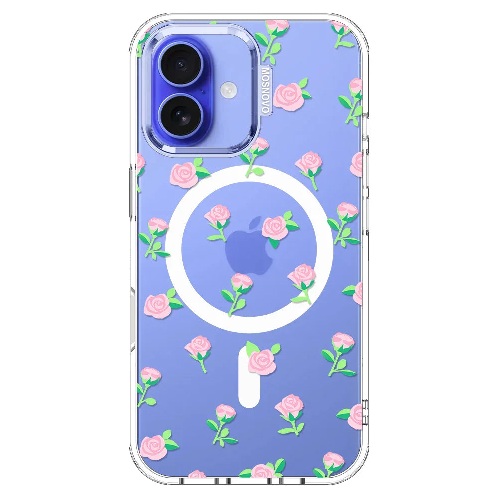Pink Rose Floral Phone Case - iPhone 16 Case – MOSNOVO