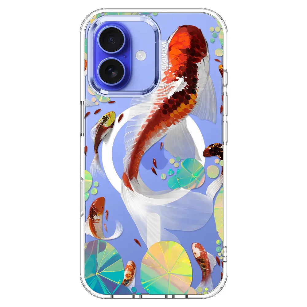 Koi Art Phone Case - iPhone 16 Case Clear With MagSafe