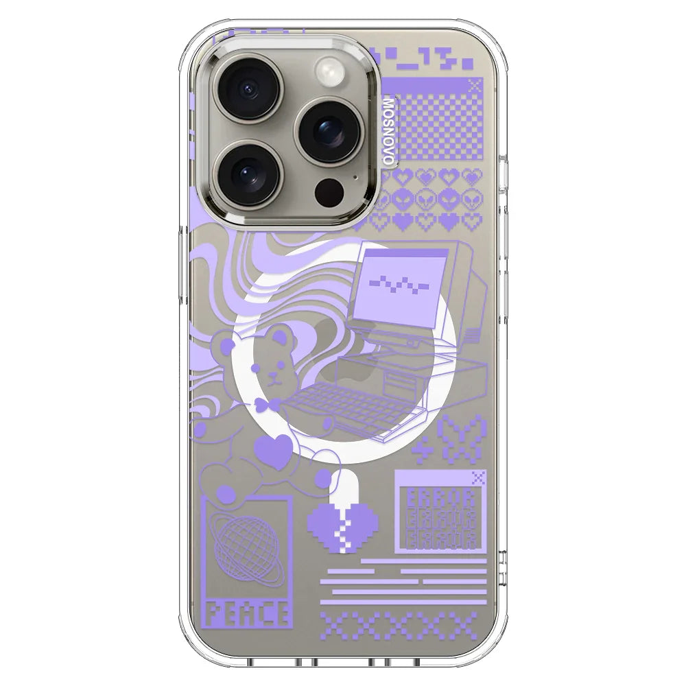 Y2K Aesthetic Phone Case - iPhone 15 Pro Case Clear With MagSafe