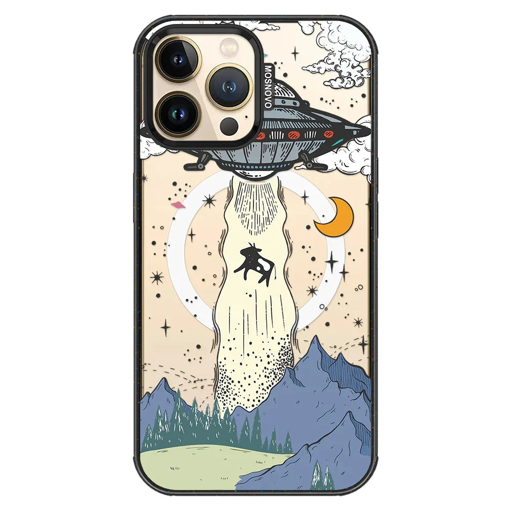 UFO Phone Case - iPhone 13 Pro Max Case Clear Black ShockStone With MagSafe