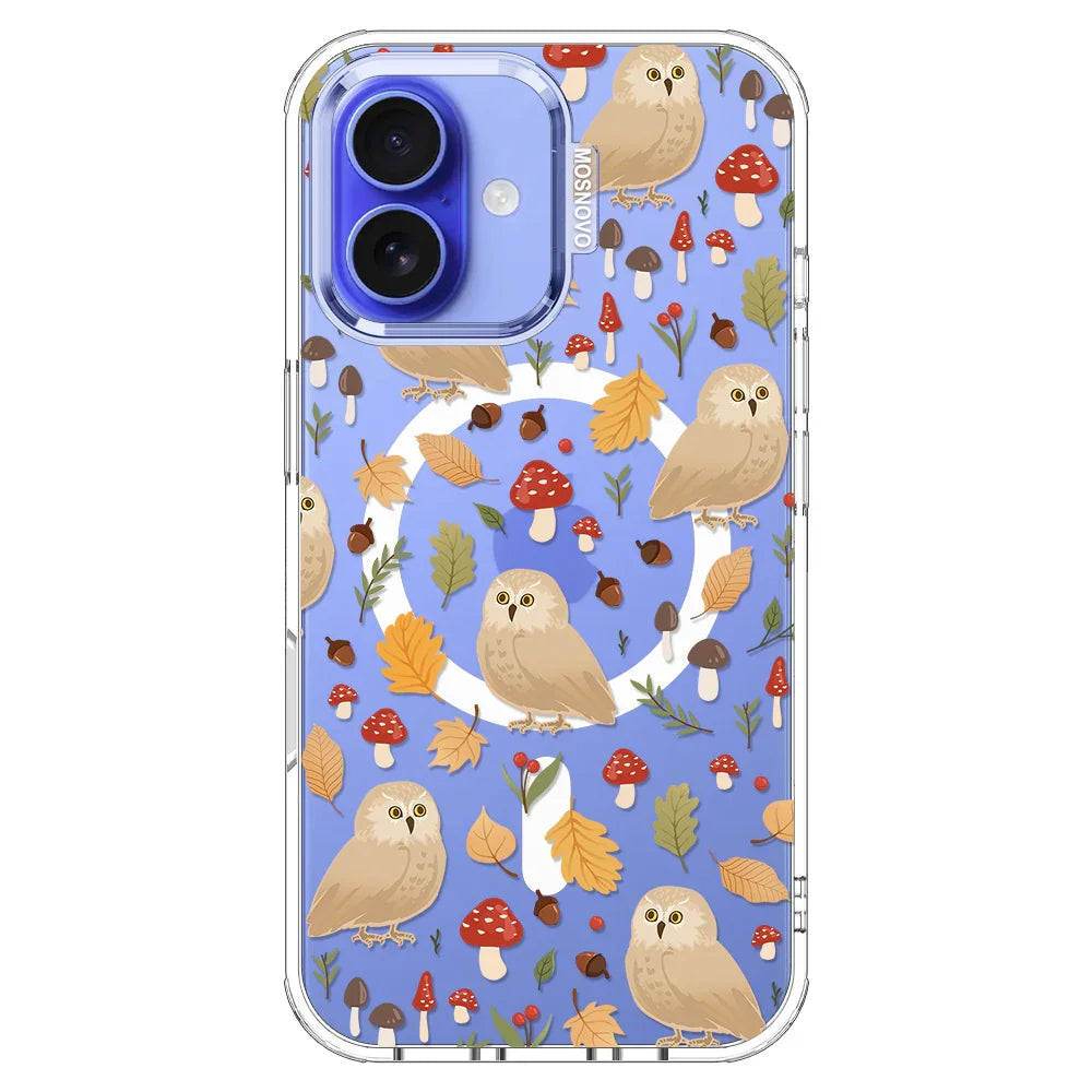 Autumn Owl Phone Case - iPhone 16 Plus Case Clear With MagSafe