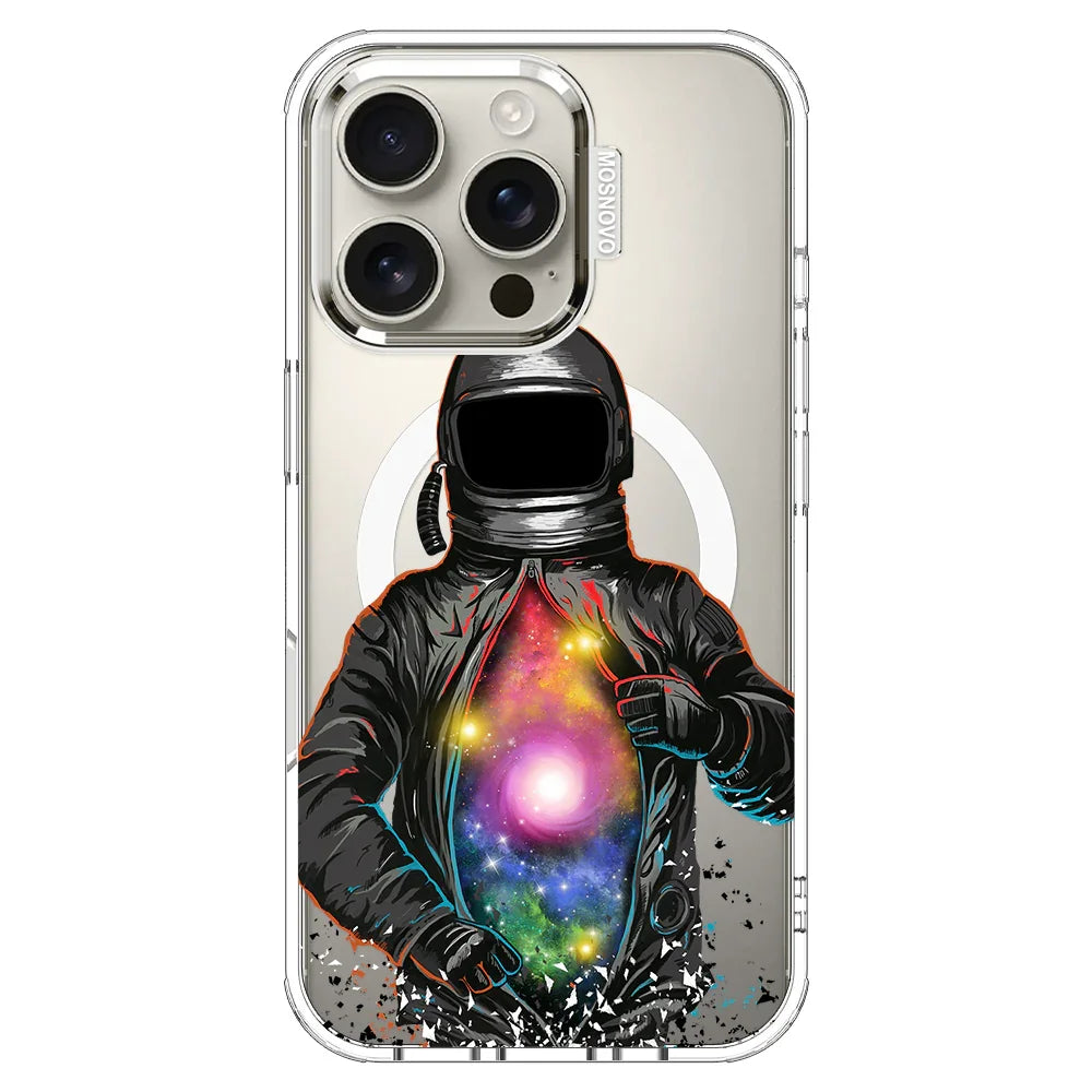 Mystery Astronaut Phone Case - iPhone 16 Pro Case Clear With MagSafe