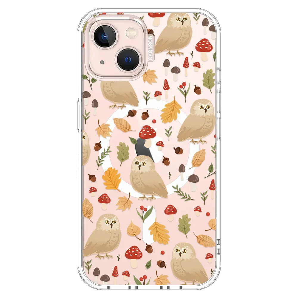 Autumn Owl Phone Case - iPhone 13 Case Clear With MagSafe