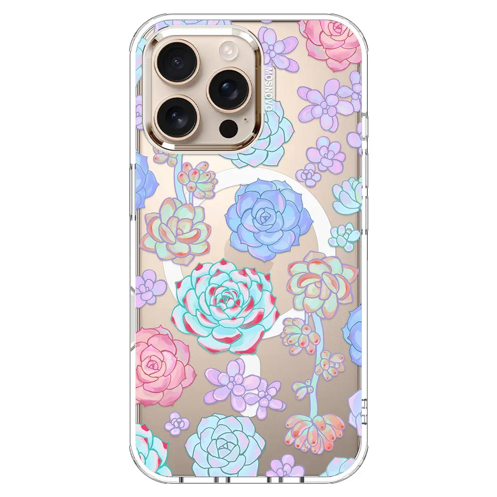 Succulents Phone Case - iPhone 16 Pro Max Case Clear With MagSafe