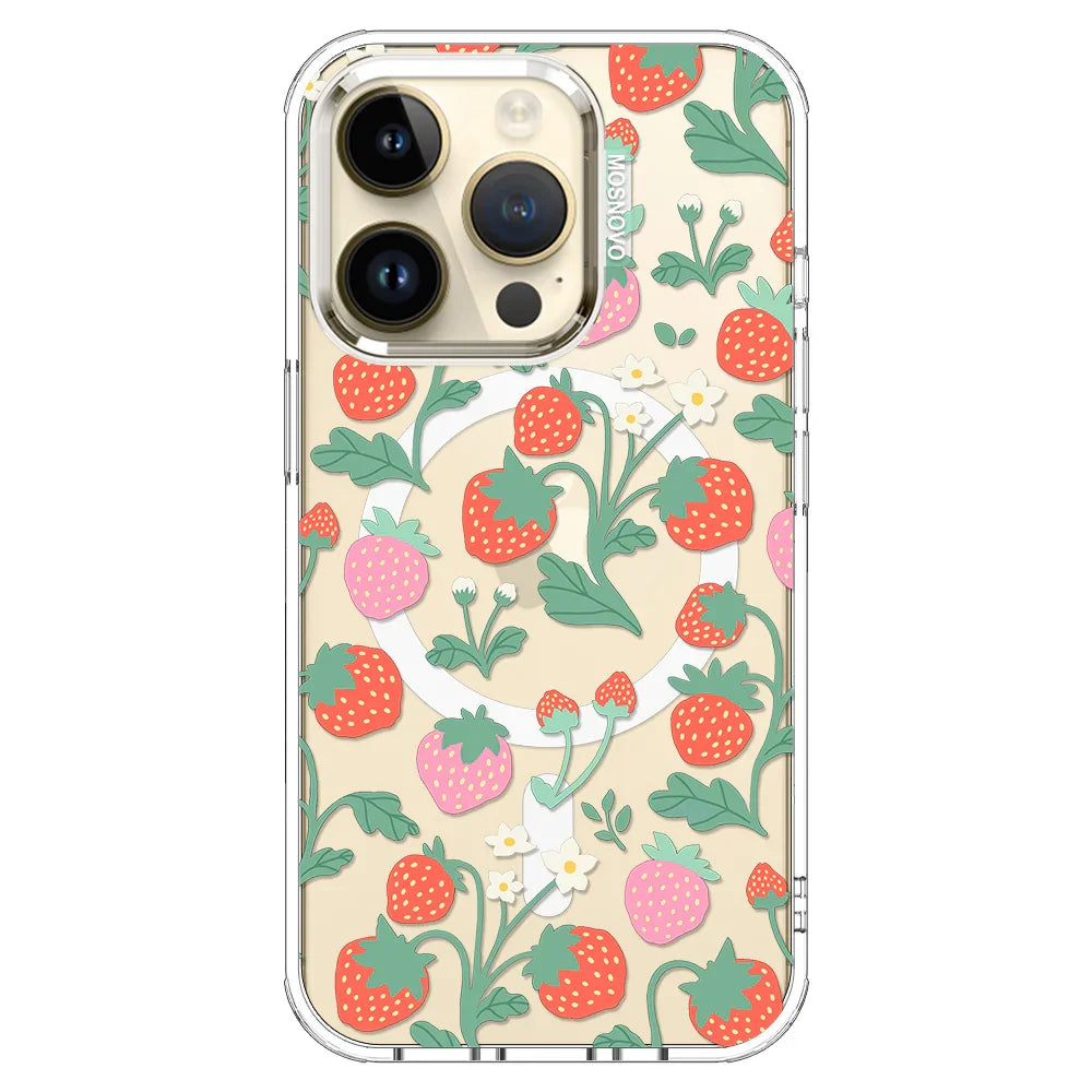 Cute Strawberry Phone Case - iPhone 14 Pro Case Clear With MagSafe