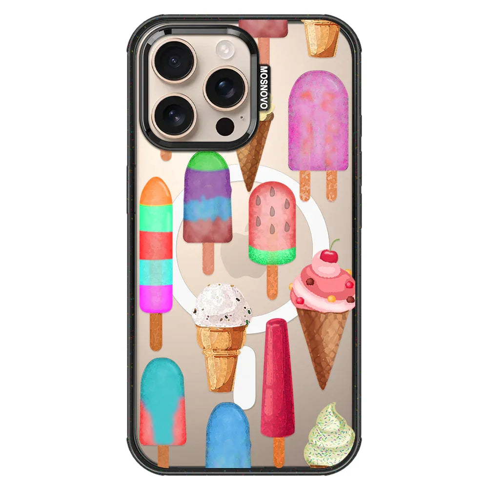 Ice Cream Phone Case - iPhone 16 Pro Max Case Clear Black ShockStone With MagSafe
