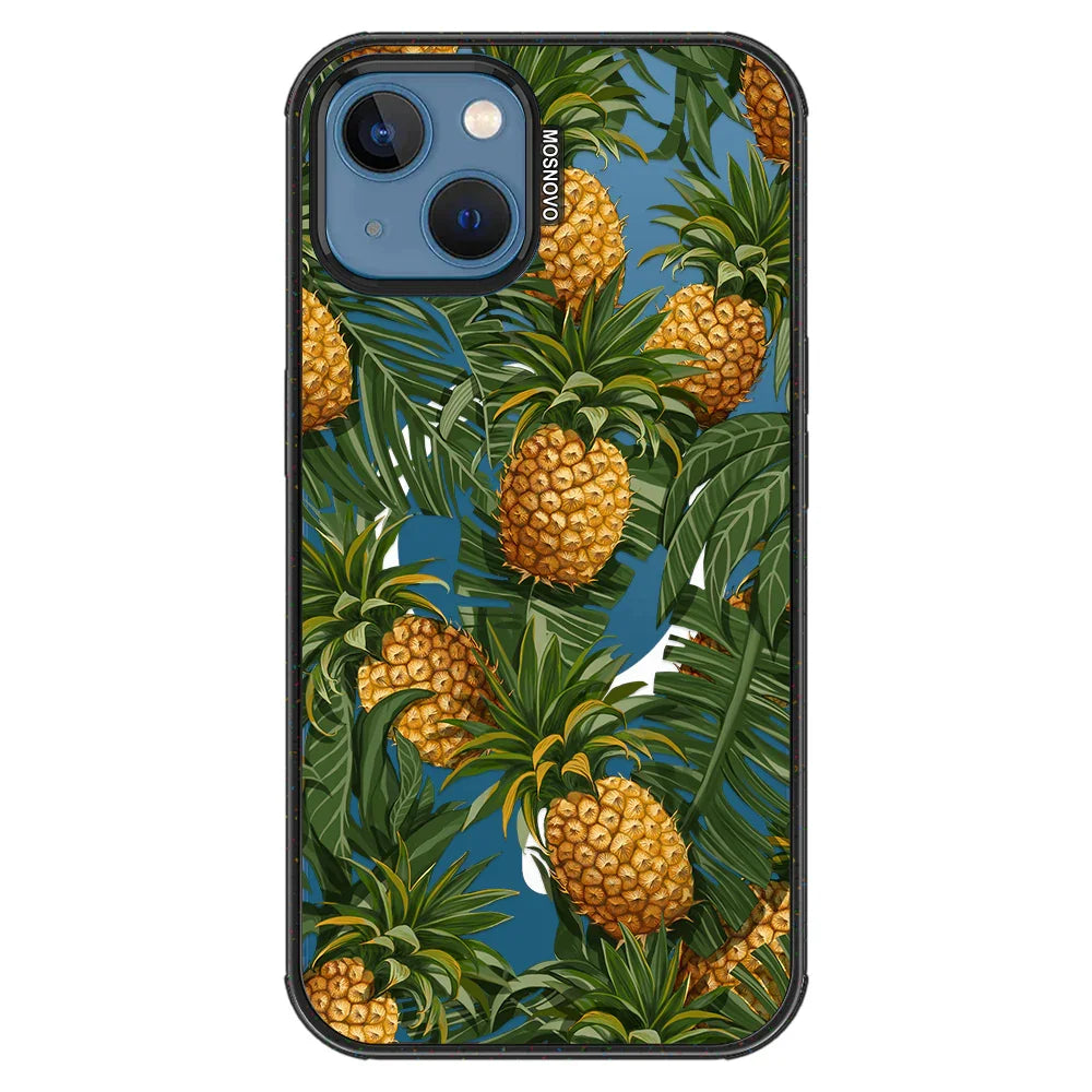 Pineapples Phone Case - iPhone 13 Case Clear Black ShockStone With MagSafe