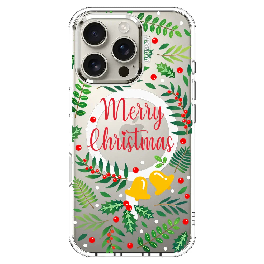 Merry Christmas Phone Case - iPhone 16 Pro Case Clear With MagSafe