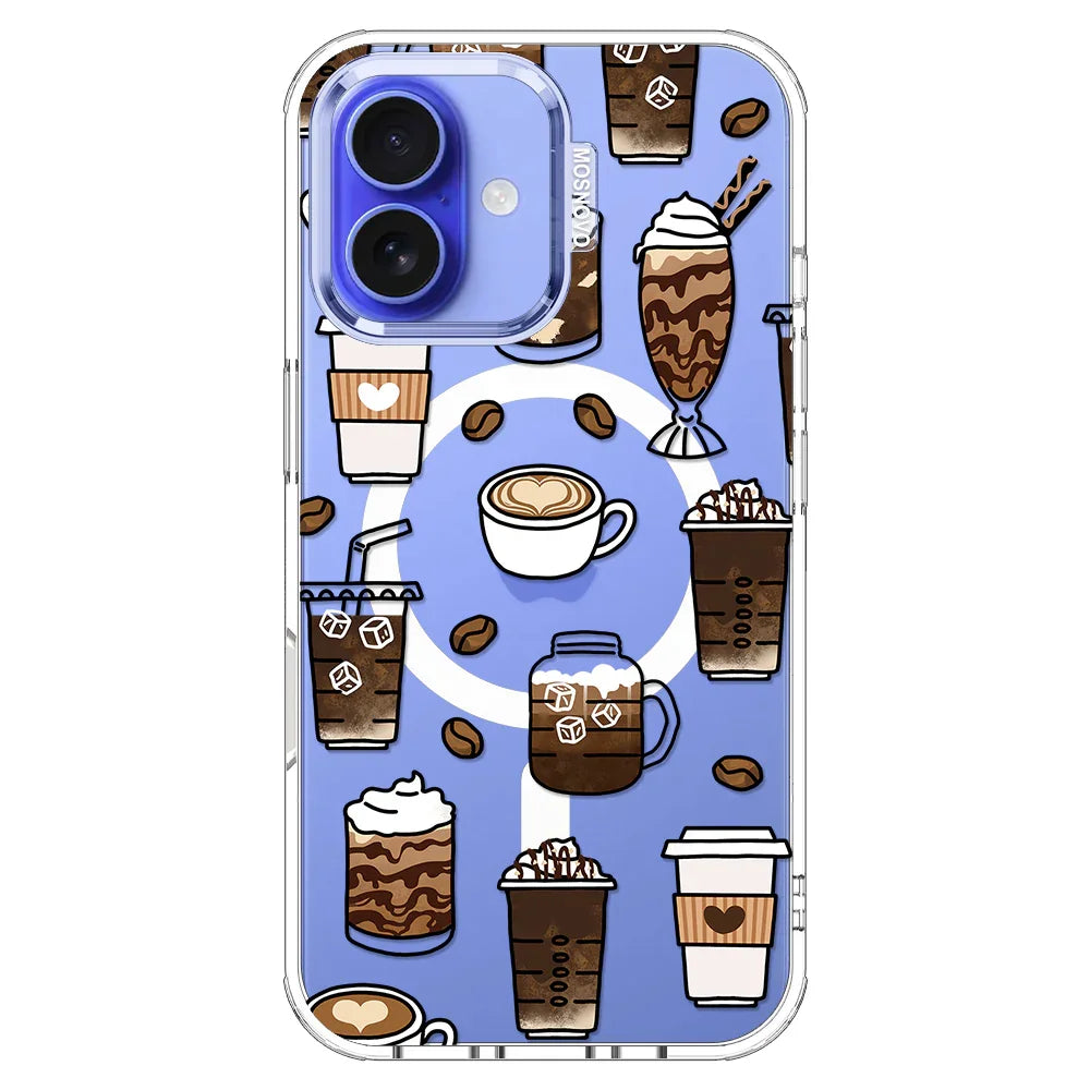 Coffee Phone Case - iPhone 16 Case Clear With MagSafe