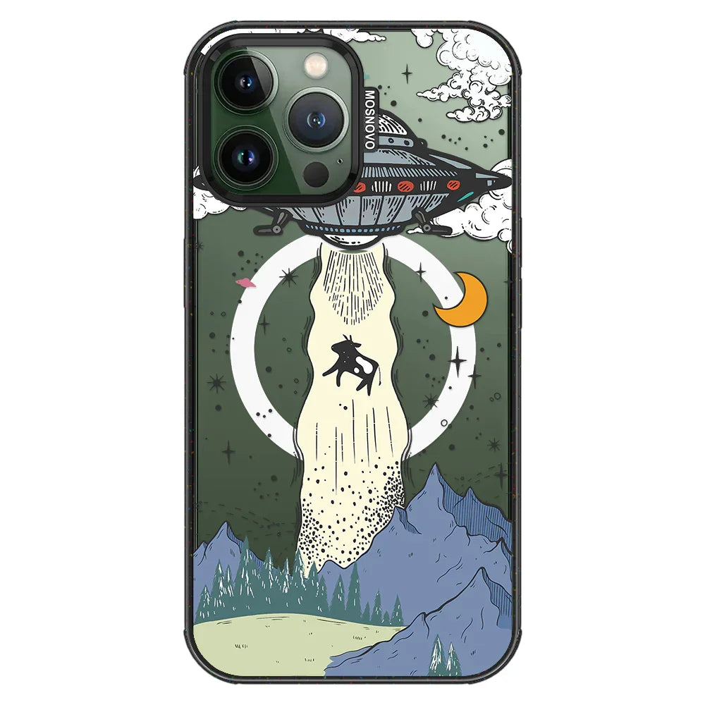 UFO Phone Case - iPhone 13 Pro Max Case Clear Black ShockStone With MagSafe