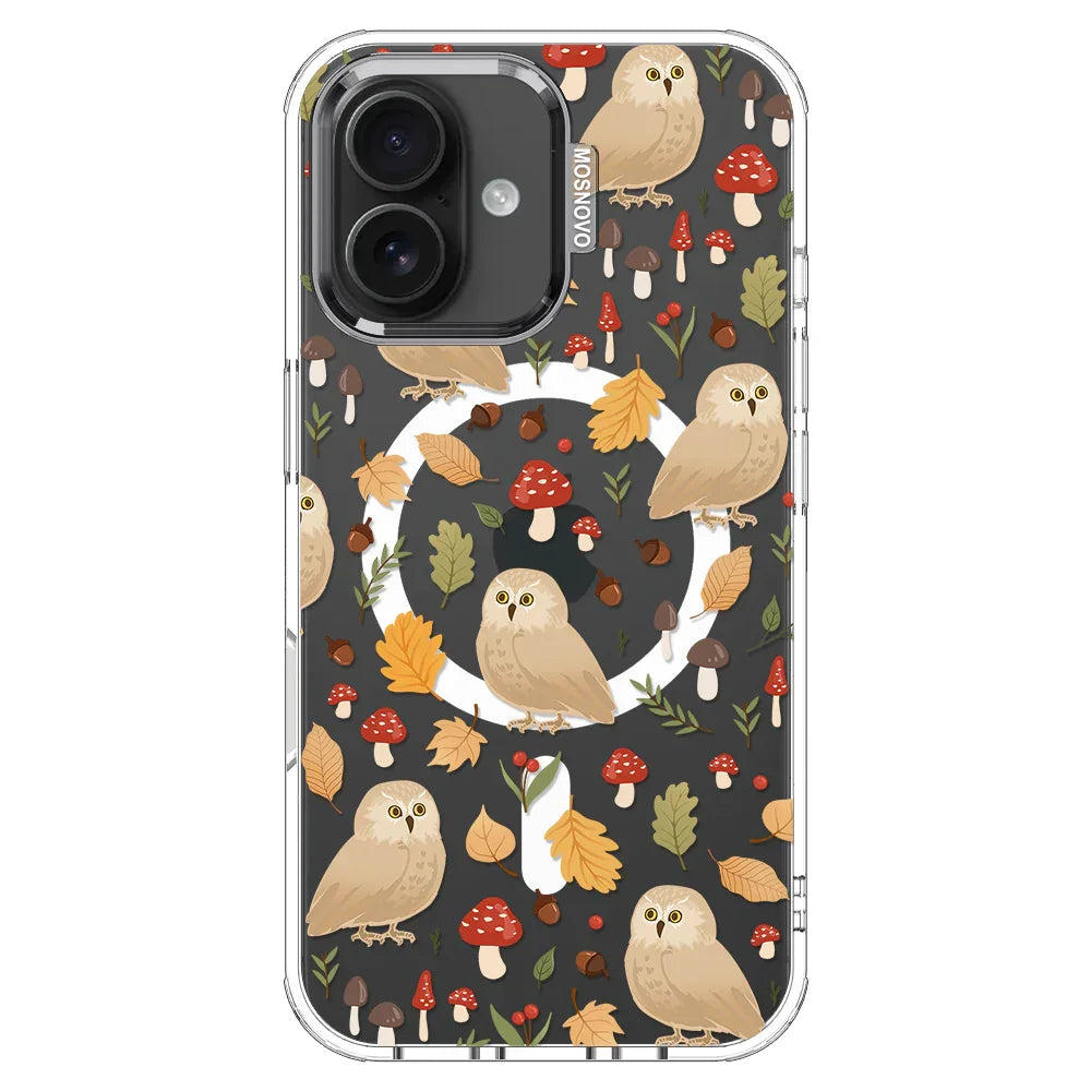 Autumn Owl Phone Case - iPhone 16 Plus Case Clear With MagSafe