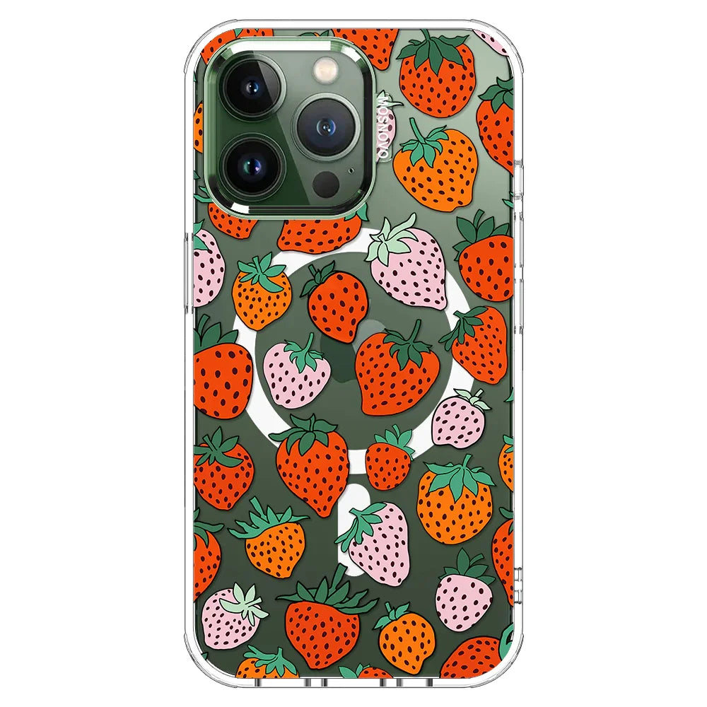 Cute Strawberry Phone Case - iPhone 13 Pro Case Clear With MagSafe