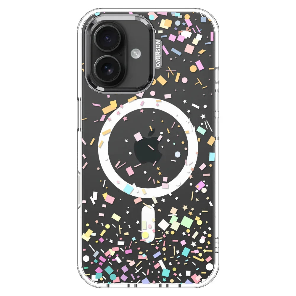 Confetti Phone Case - iPhone 16 Plus Case Clear With MagSafe