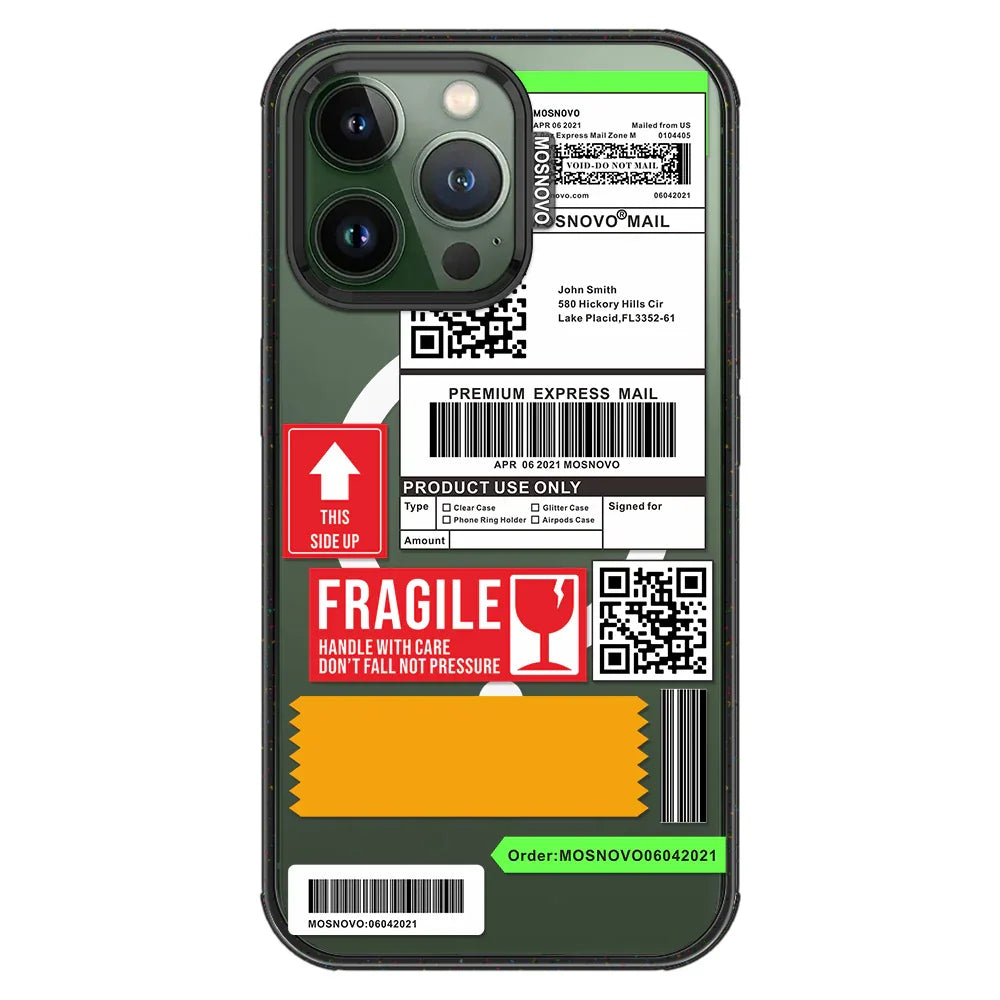 MOSNOVO LABEL Phone Case - iPhone 13 Pro Case Clear Black ShockStone With MagSafe