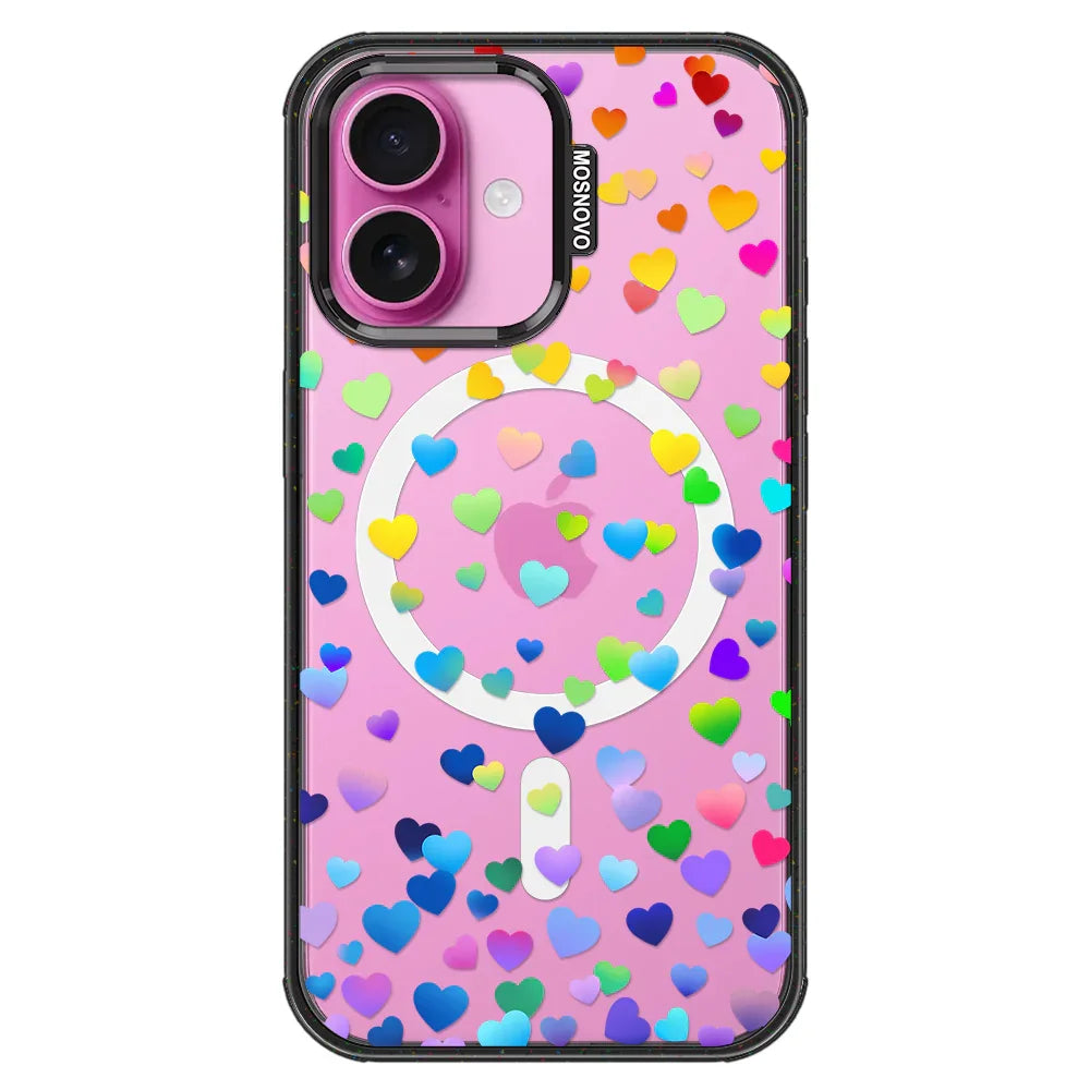 Love is Love Phone Case - iPhone 16 Plus Case Clear Black ShockStone With MagSafe