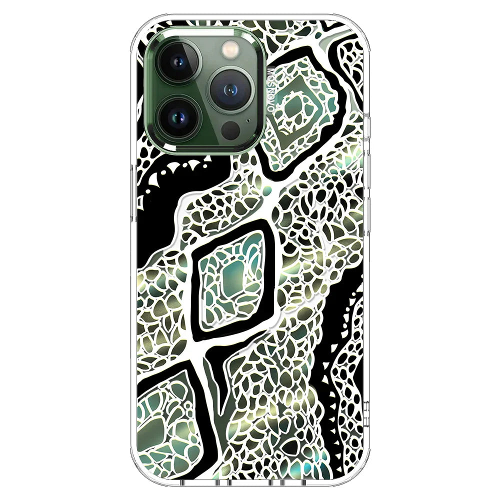 Jade Snake Phone Case - iPhone 13 Pro Case Clear With MagSafe