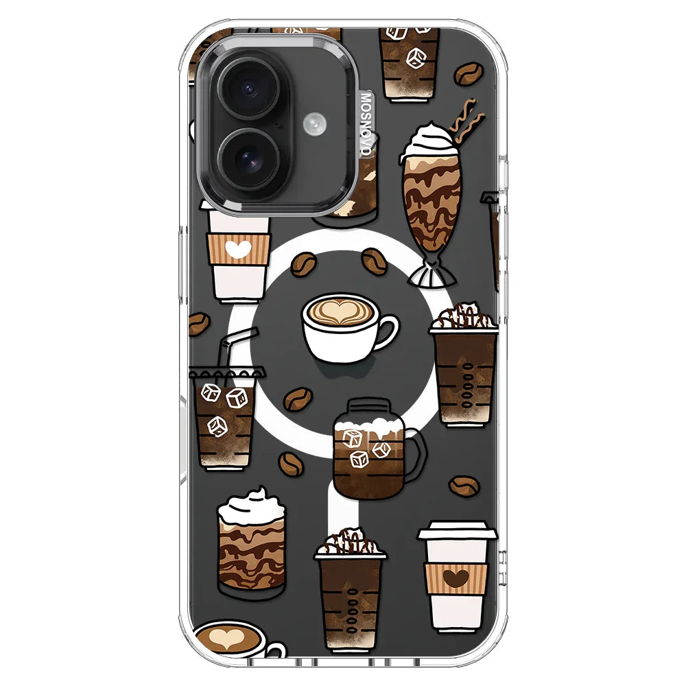 Coffee Phone Case - iPhone 16 Case Clear With MagSafe