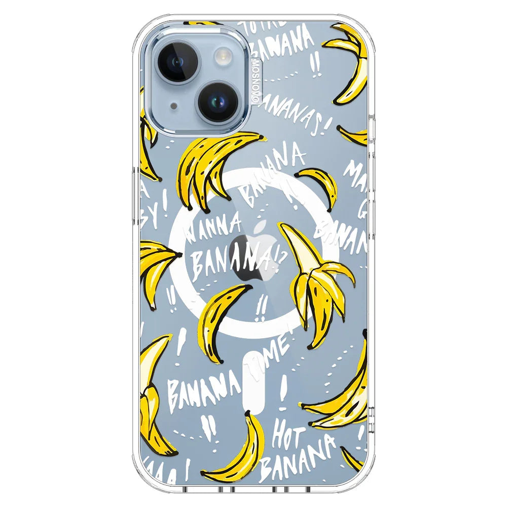 Banana Banana Phone Case - iPhone 14 Plus Case Clear With MagSafe