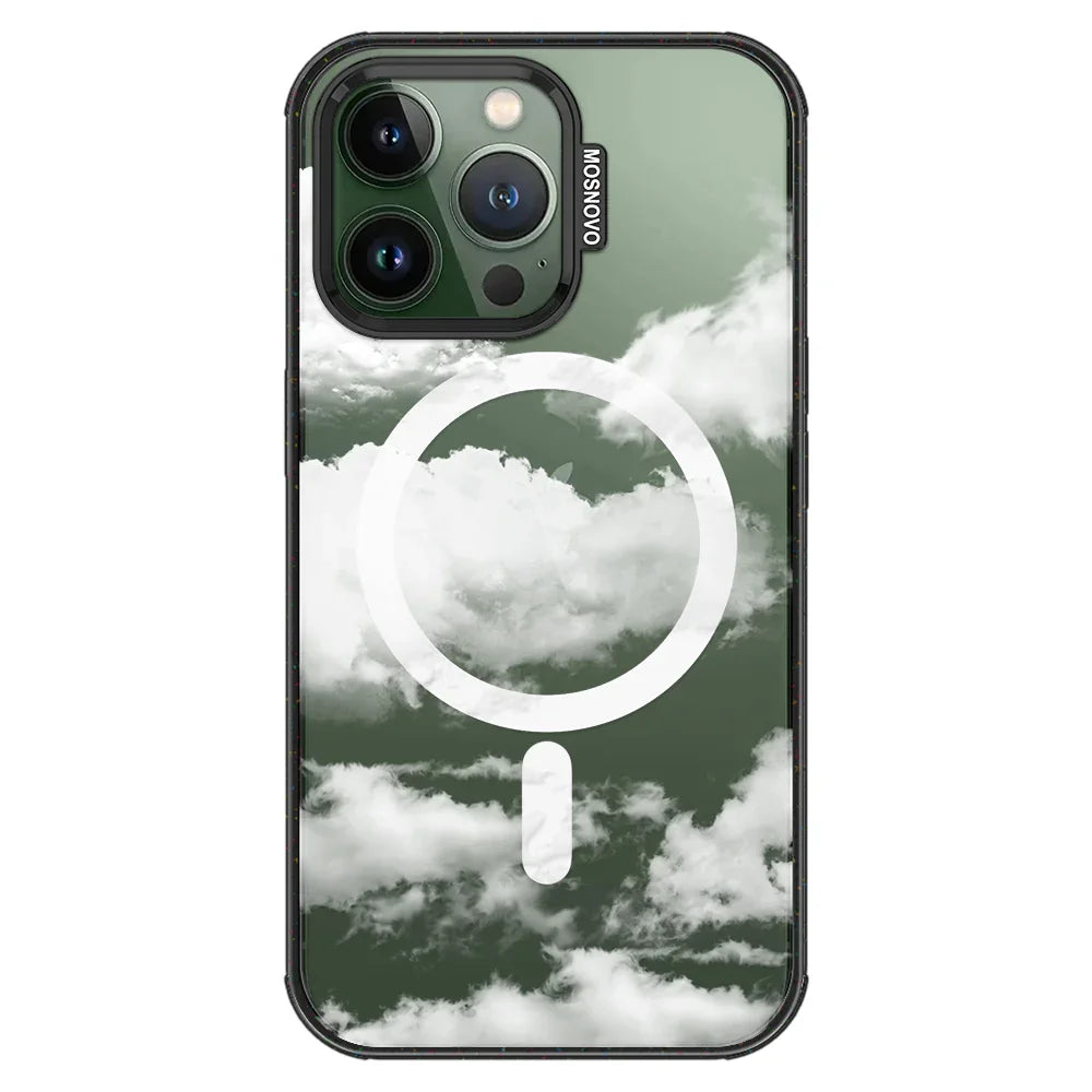 Cloud Phone Case - iPhone 13 Pro Case Clear Black ShockStone With MagSafe