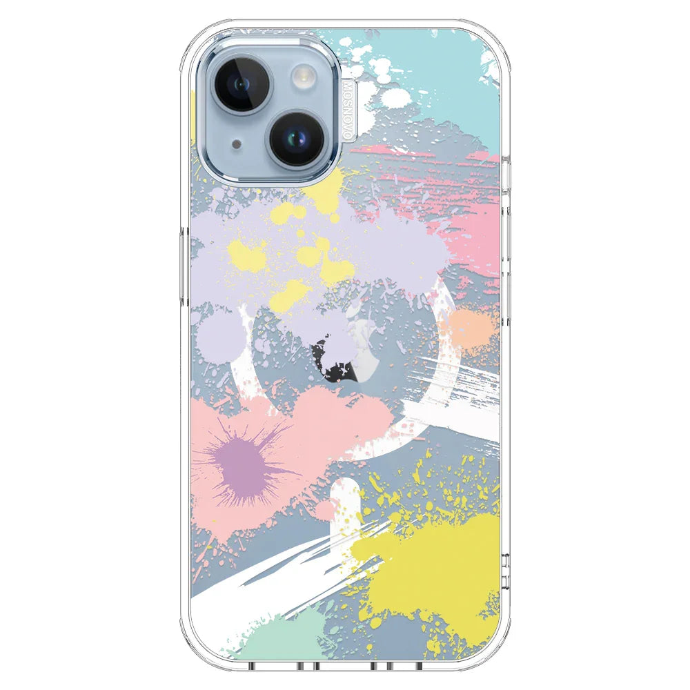 Splash Paint Phone Case - iPhone 14 Plus Case Clear With MagSafe