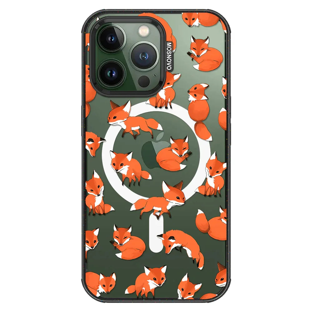 Fox Phone Case - iPhone 13 Pro Case Clear Black ShockStone With MagSafe