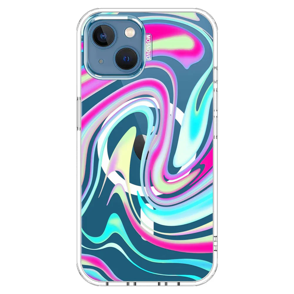 Psychedelic Swirls Phone Case - iPhone 13 Case Clear With MagSafe