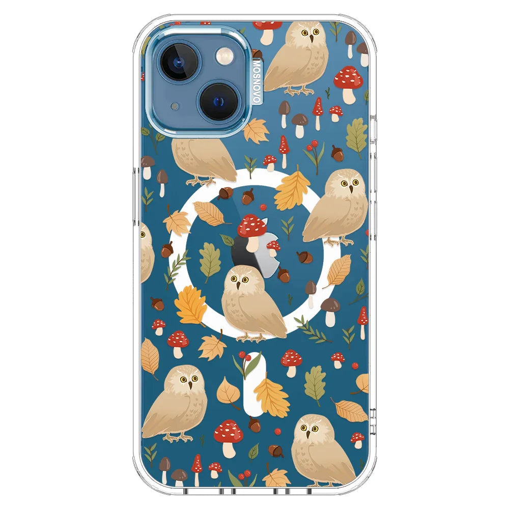 Autumn Owl Phone Case - iPhone 13 Case Clear With MagSafe