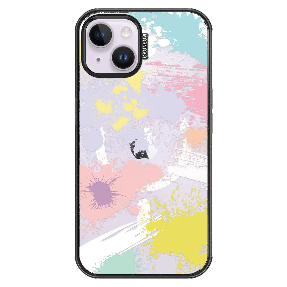 Splash Paint Phone Case - iPhone 14 Plus Case Clear Black ShockStone With MagSafe