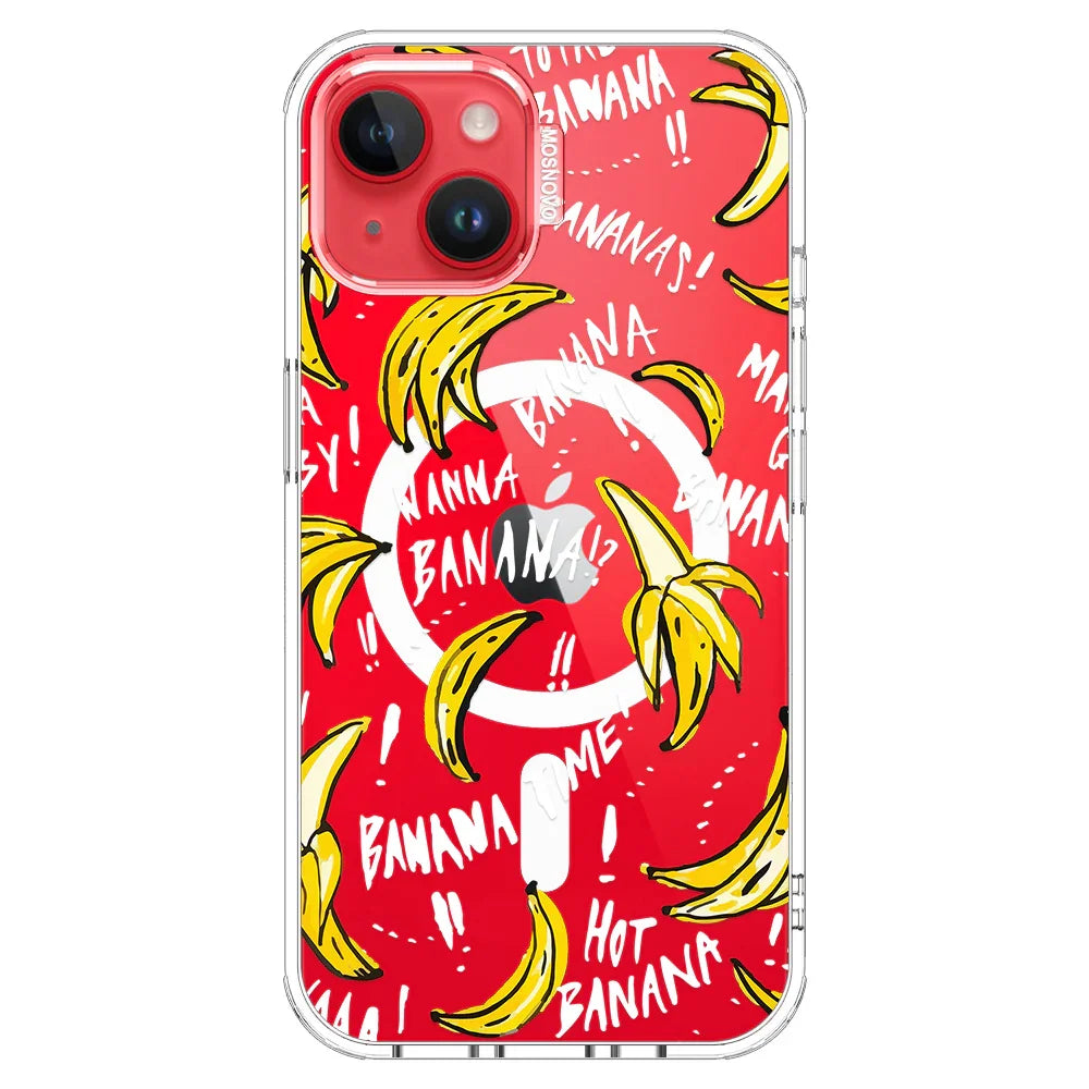 Banana Banana Phone Case - iPhone 14 Plus Case Clear With MagSafe