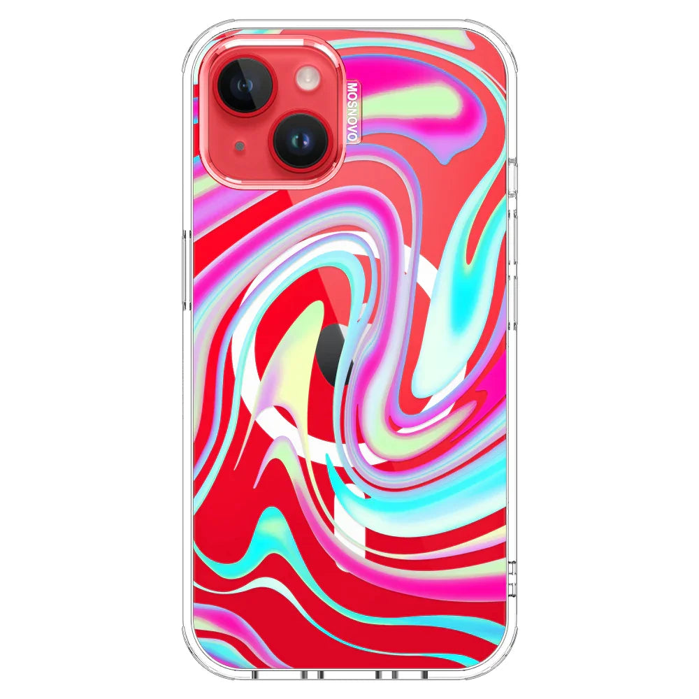 Psychedelic Swirls Phone Case - iPhone 13 Case Clear With MagSafe