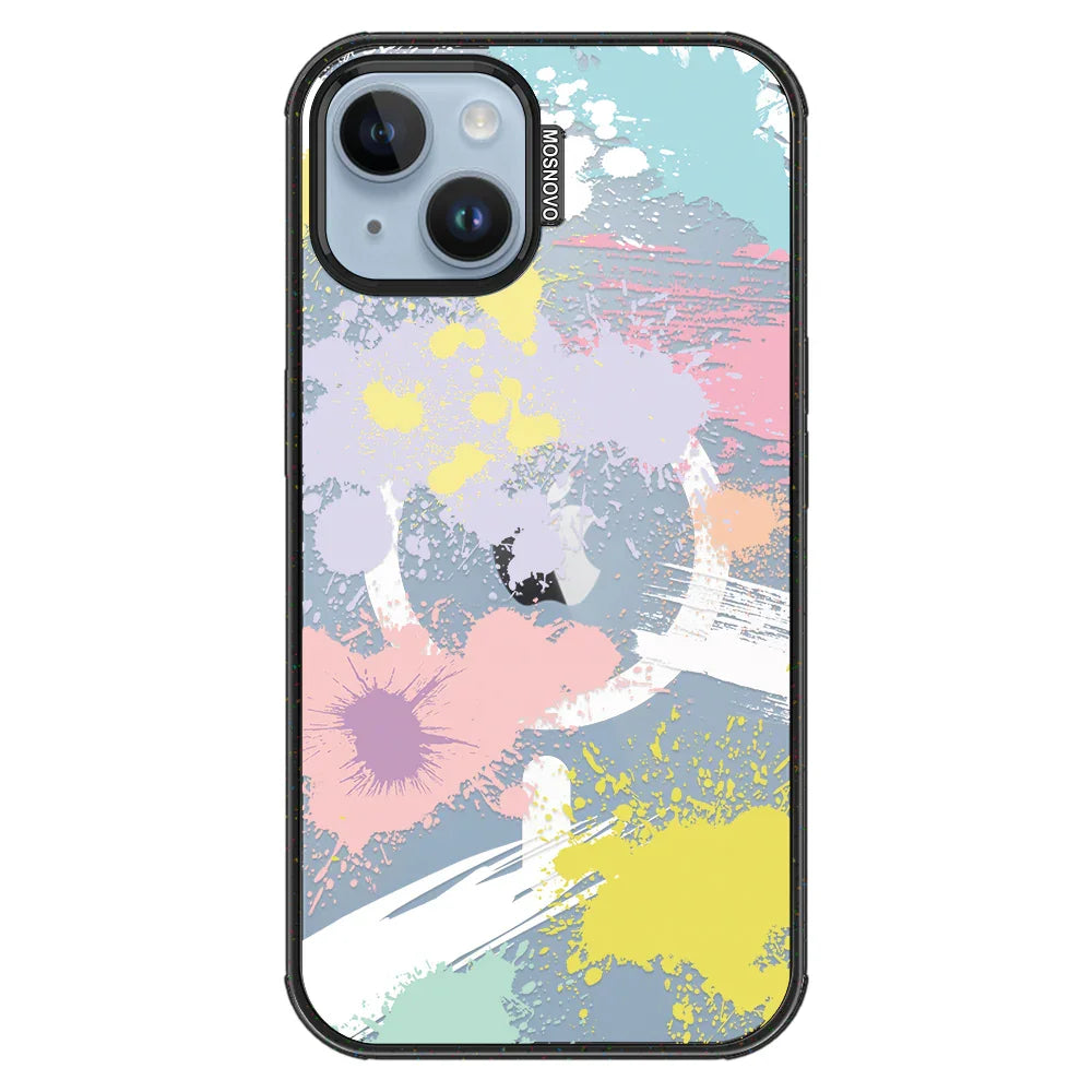 Splash Paint Phone Case - iPhone 14 Plus Case Clear Black ShockStone With MagSafe